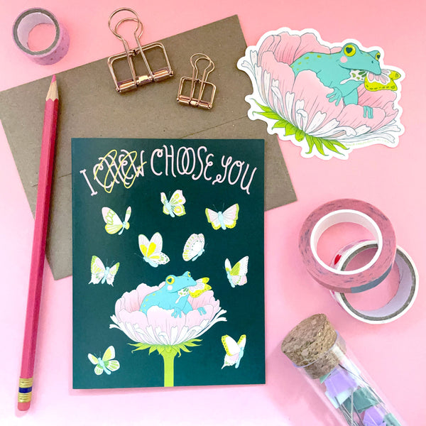 I Chew You Frog sticker
