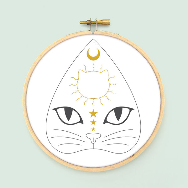 Witchcats iron-on embroidery transfers