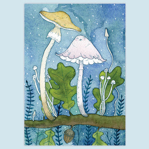 SALE Mushroom Love Mini Print
