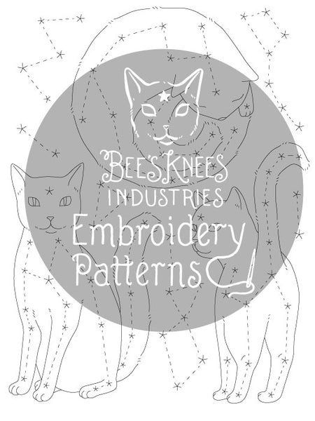 Catstellations iron-on embroidery transfers