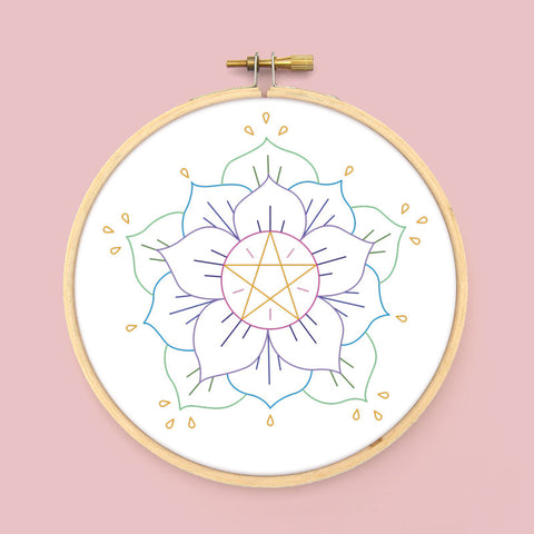 Pentacle Flower PDF Embroidery Pattern
