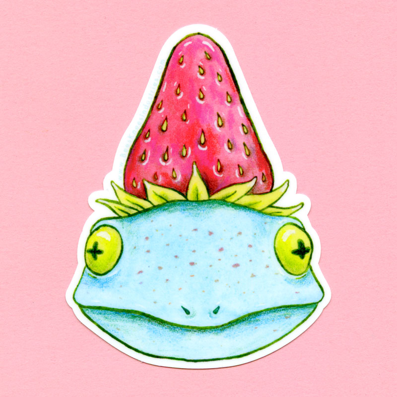 Strawberry Frog Sticker – Bee's Knees Industries