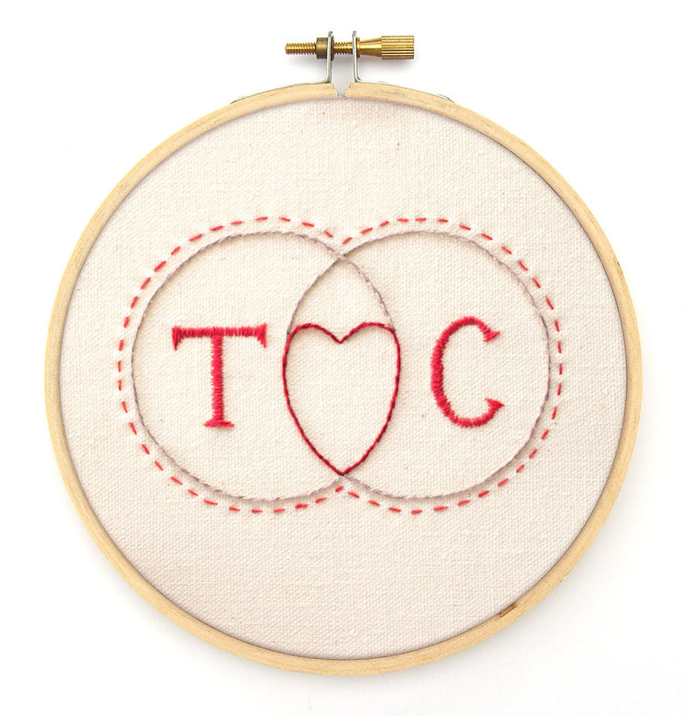Embroidery Pattern: Venn Diagram Love