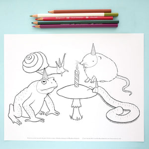 Coloring Page: Party Animals!