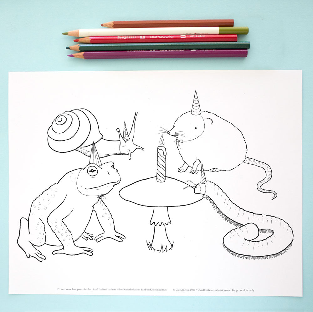 Coloring Page: Party Animals!