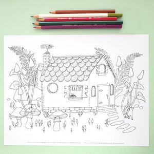 Coloring Page: Tiny Witch's Cottage