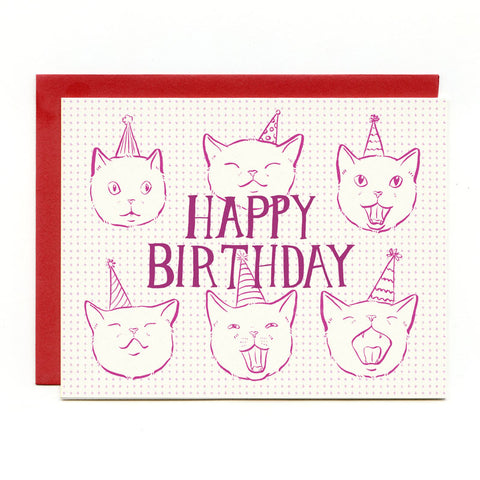 Birthday Cats in Hats Birthday Card
