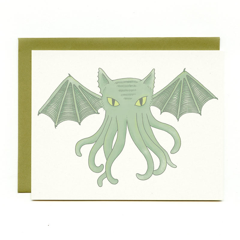 Cat-thulhu Greeting Card