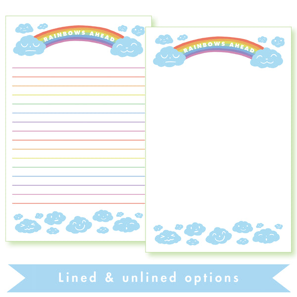Expressive Clouds stationery printable PDF