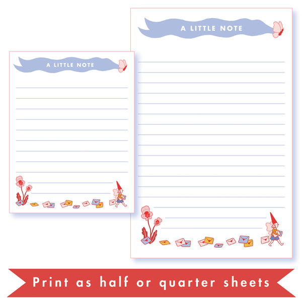 Gnome stationery printable PDF