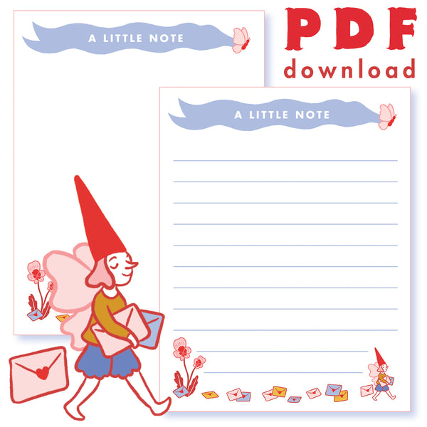 Gnome stationery printable PDF