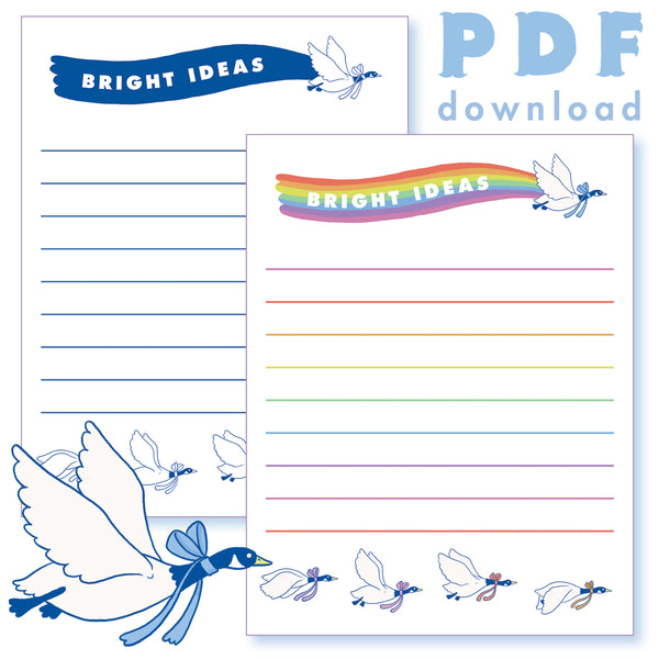 Geese stationery printable PDF