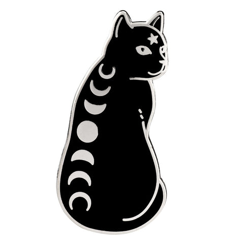 Moon Phase Cat Enamel Pin