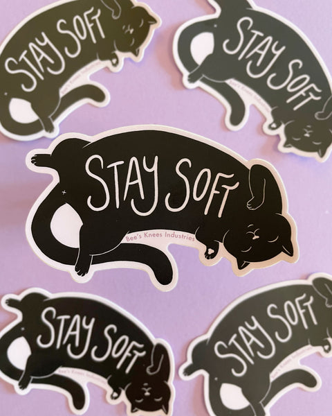 Stay Soft Cat sticker