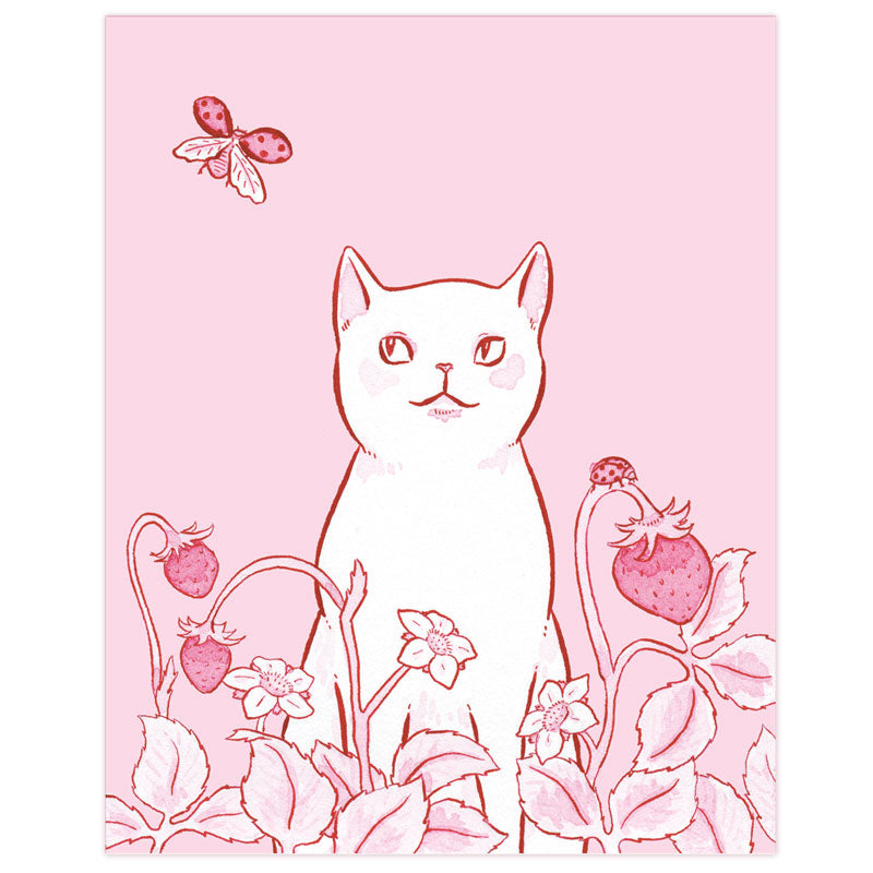 Strawberry Cat Print