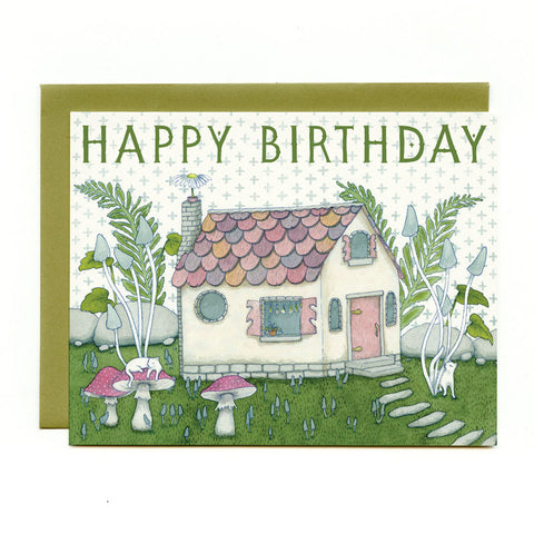 Tiny Witch's Cottage Birthday Card