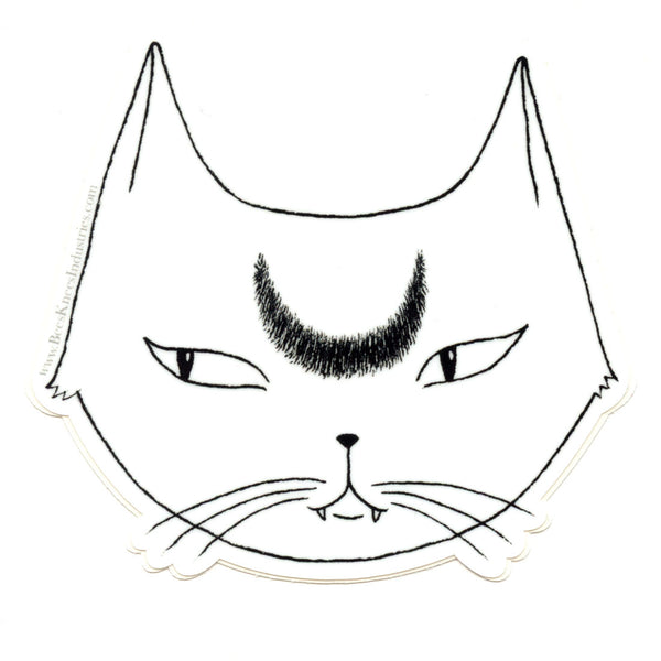 White Lunar Cat Sticker