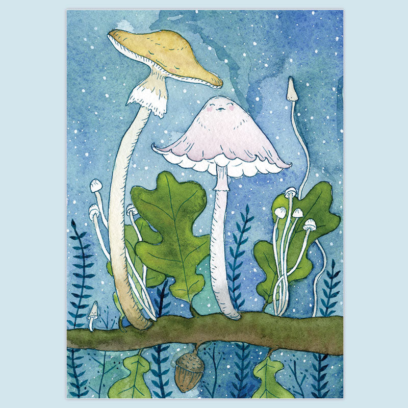 SALE Mushroom Love Mini Print
