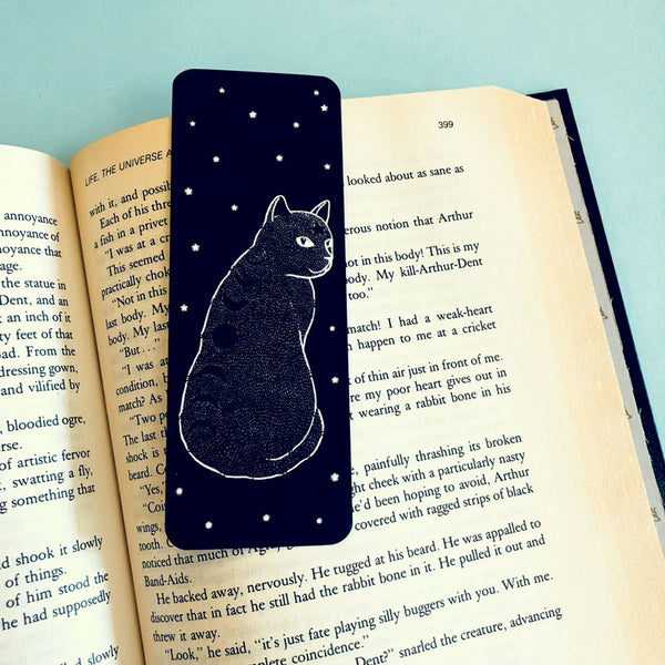 Moon Phase Cat Bookmark