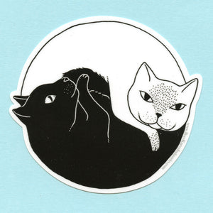 Yin Yang Cats Sticker