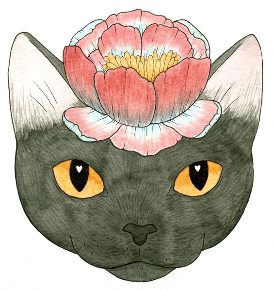 Flower Cat Original Painting