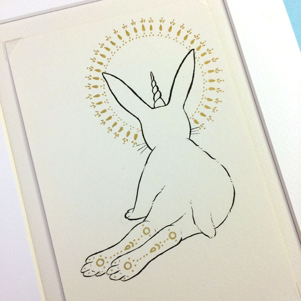 Fantastical Hare Original Drawing