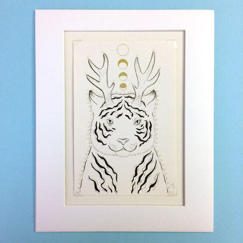 Fantastical Tiger Original Drawing