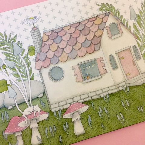 Tiny Witch's Cottage Original Painting