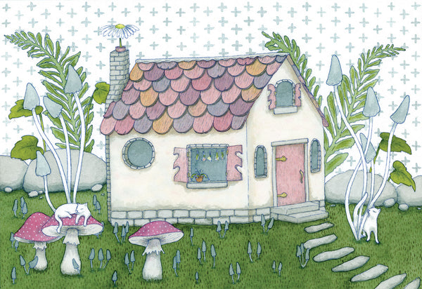 Tiny Witch's Cottage Original Painting