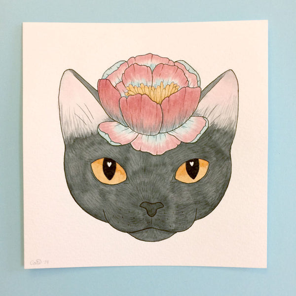 Flower Cat Original Painting