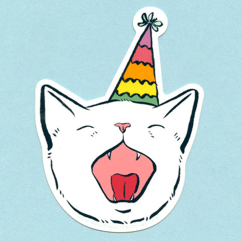 Birthday Cat Sticker
