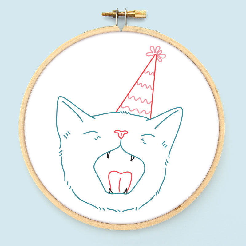 Birthday Cats PDF Embroidery Patterns