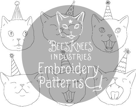 Birthday Cats PDF Embroidery Patterns
