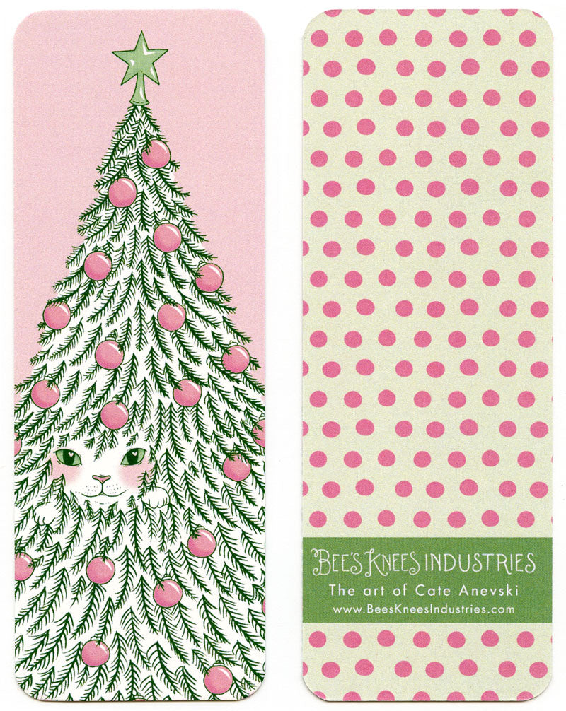 Cat in a Tree Holiday Bookmark