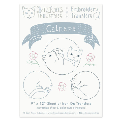 Catnaps Iron-On Embroidery Transfers