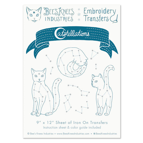 Catstellations Iron-On Embroidery Transfers