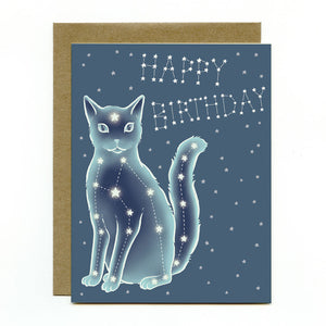 Celestial Cat Birthday Card