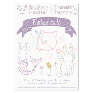 Fantasticats Iron-On Embroidery Transfers