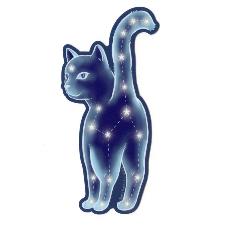 Galactic Goodbye Cat Sticker