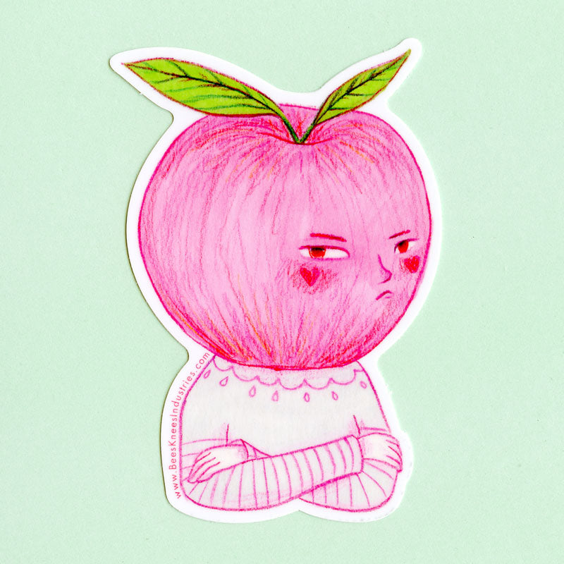 Grumpy Apple Sticker