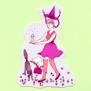 Levitation Witch Sticker