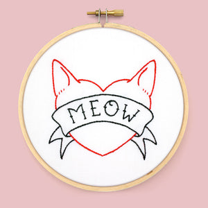 Meow Tattoo PDF Embroidery Pattern