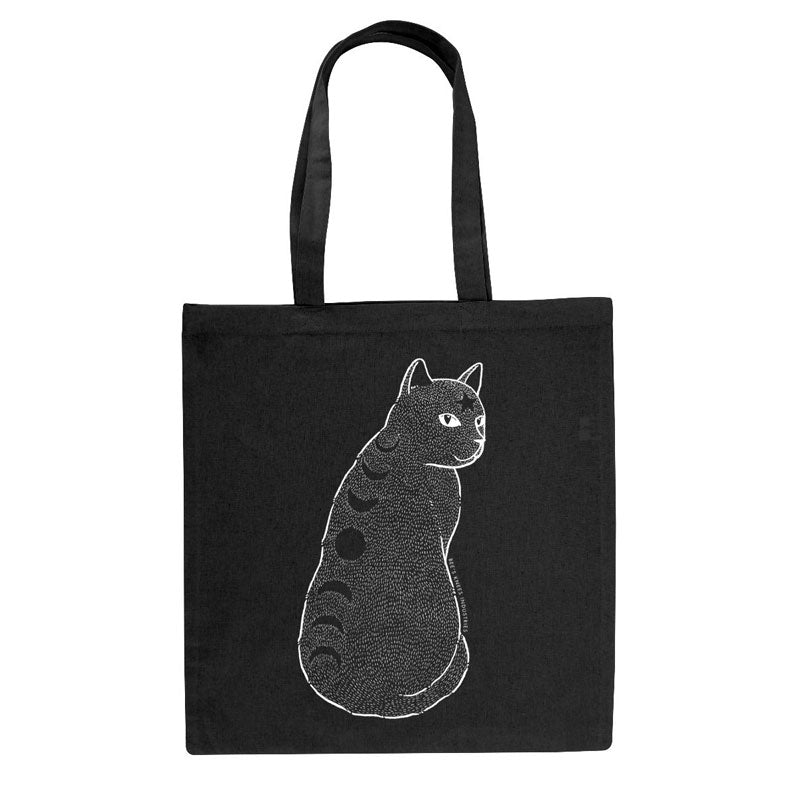 Moon Phase Cat Tote Bag