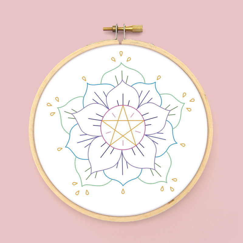 Pentacle Flower PDF Embroidery Pattern