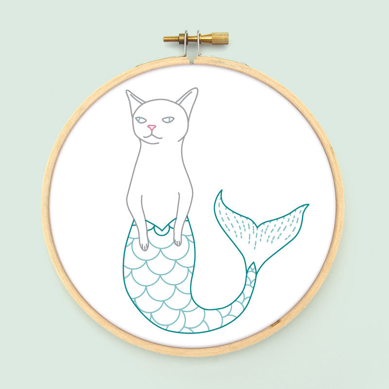 Purrmaid PDF Embroidery Pattern