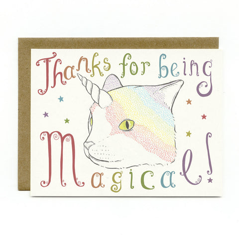 Rainbow Caticorn Thank You Card