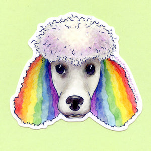 Rainbow Poodle Sticker