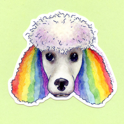 Rainbow Poodle Sticker