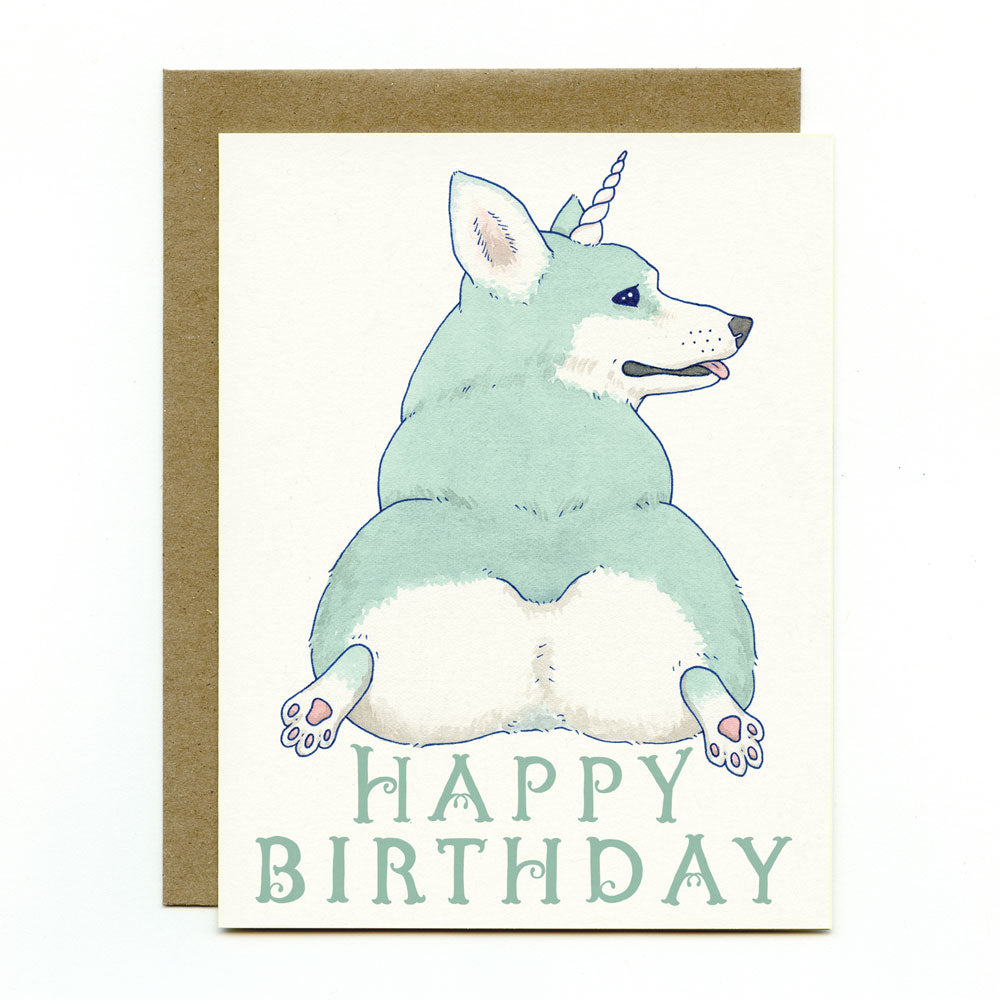 Unicorgi Birthday Card