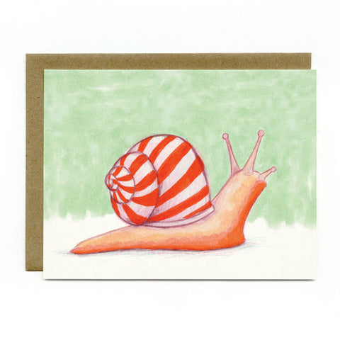 Peppermint Snail Holiday Card